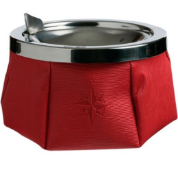 Пепельница нескользящая Marine Business красная, нерж. сталь и исск. кожа (10254682, 30103)